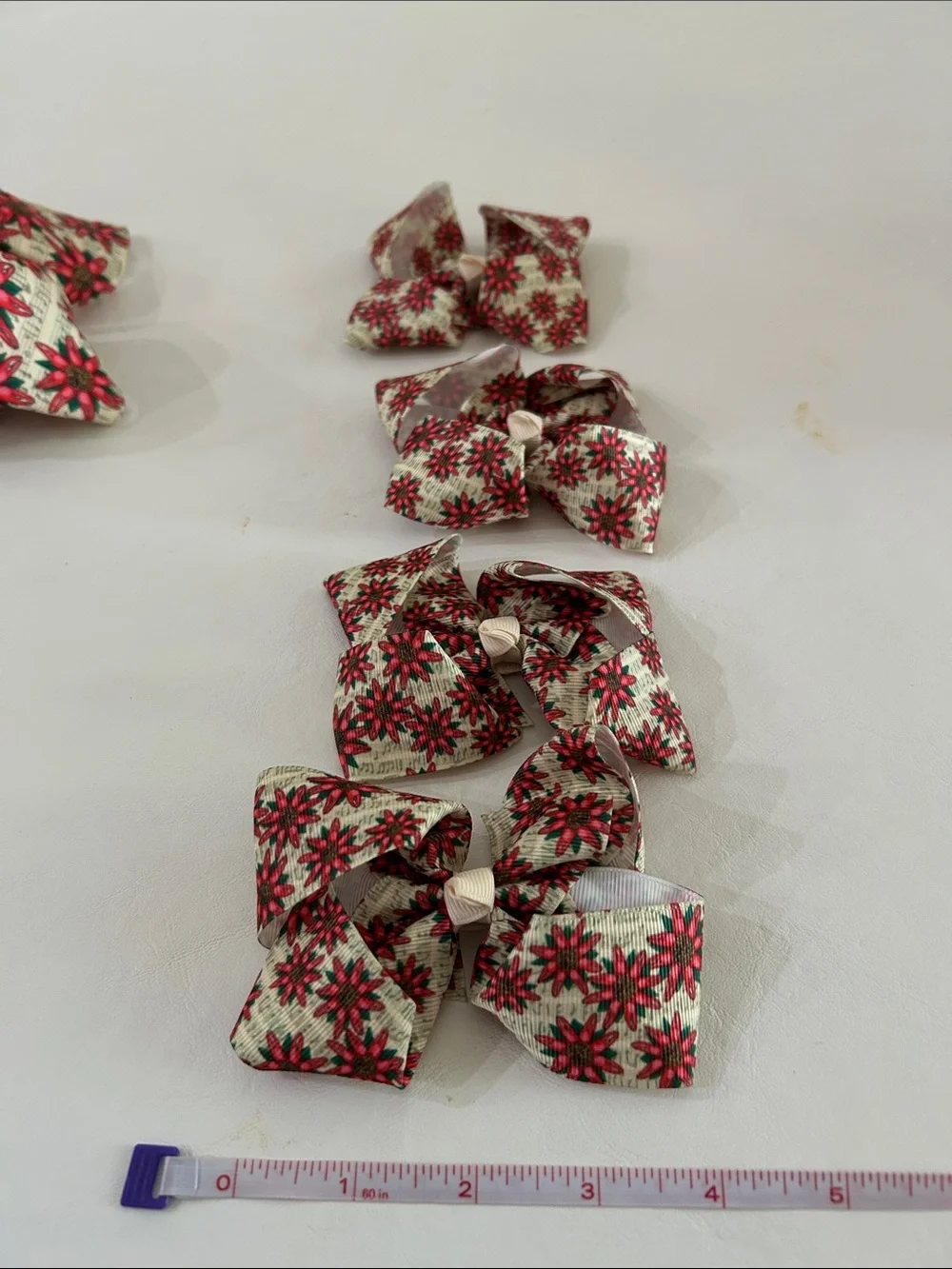 Holiday Poinsettia Kids Hair Bow Bundle
